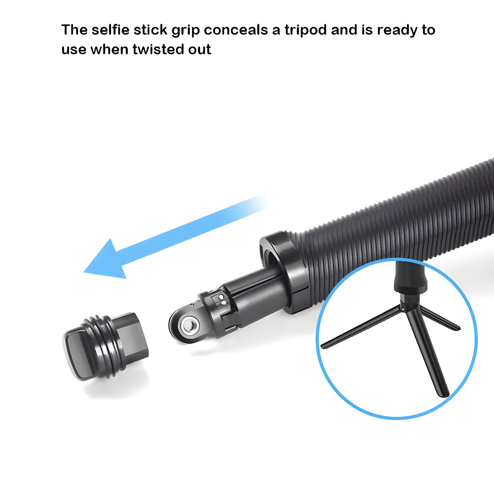 360-Degree Rotating Ball Joint Mount on Selfie Stick