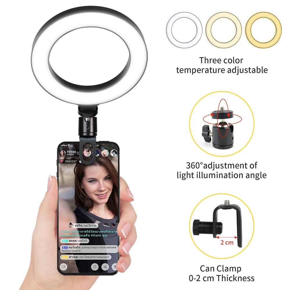 16CM Ring Light LED Lamp for Video Conference, Zoom, and Live Streaming