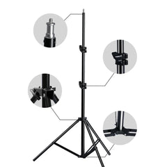 Universal Tripod & Light Stand: 2M Adjustable, Portable, Multi-Device Compatible