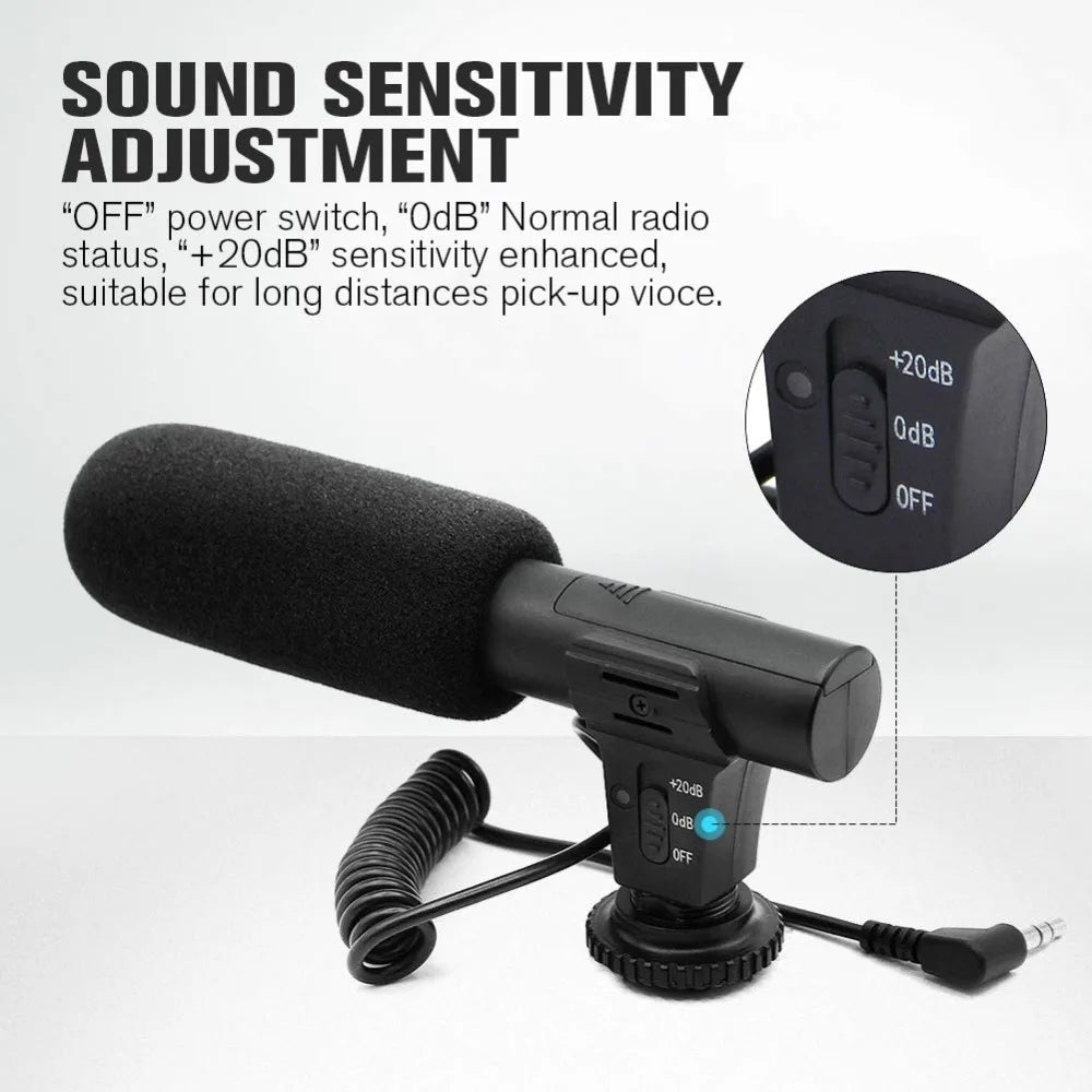Camera Microphone for Crisp Sound with Wide Compatibility and Durability