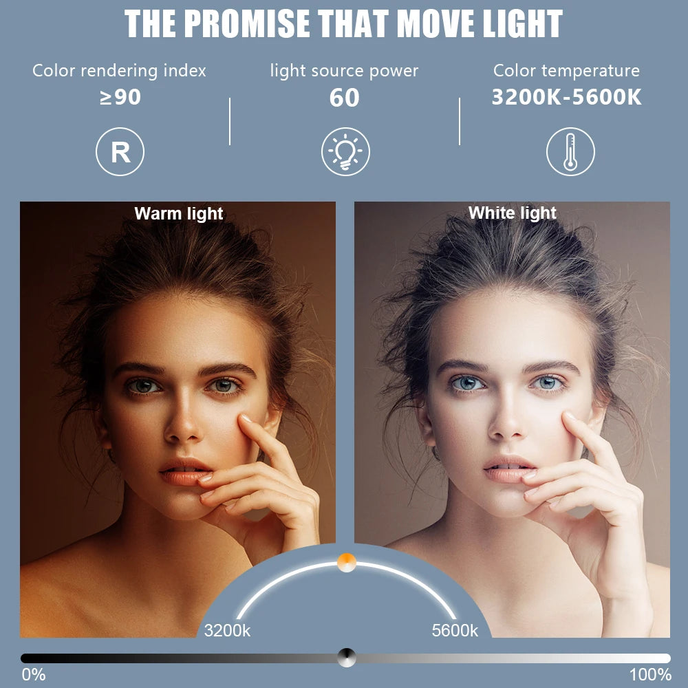 Professional Bi-Color LED Light: High CRI, Adjustable for Streaming