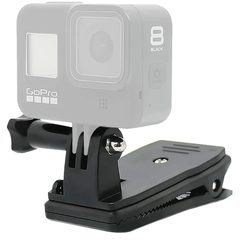 Action Camera Clip Mount: Universal, 360° Flexibility, Easy Setup