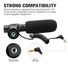 Camera Microphone for Crisp Sound with Wide Compatibility and Durability