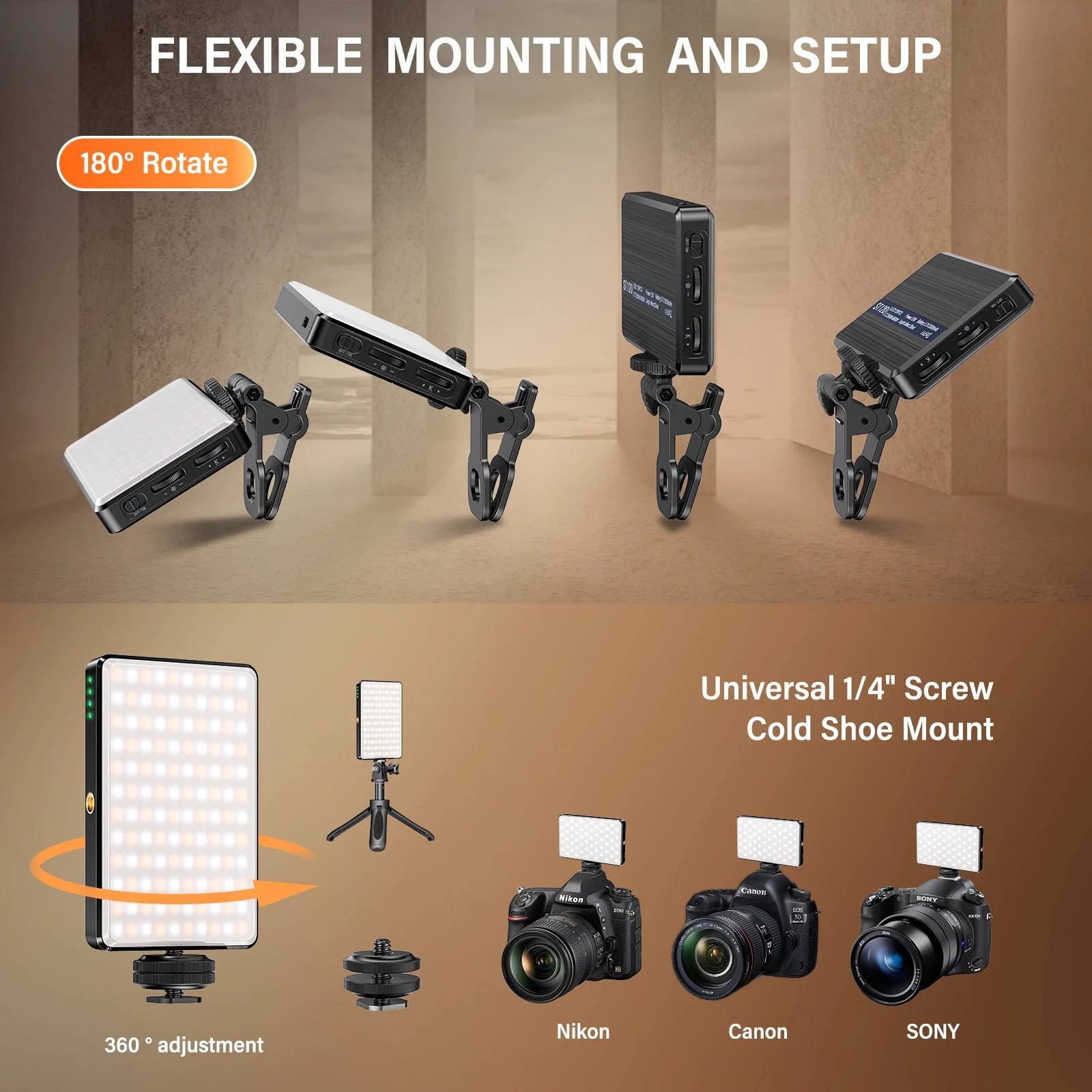 Universal Compatibility Video Light for DSLR, PC, and Mobile