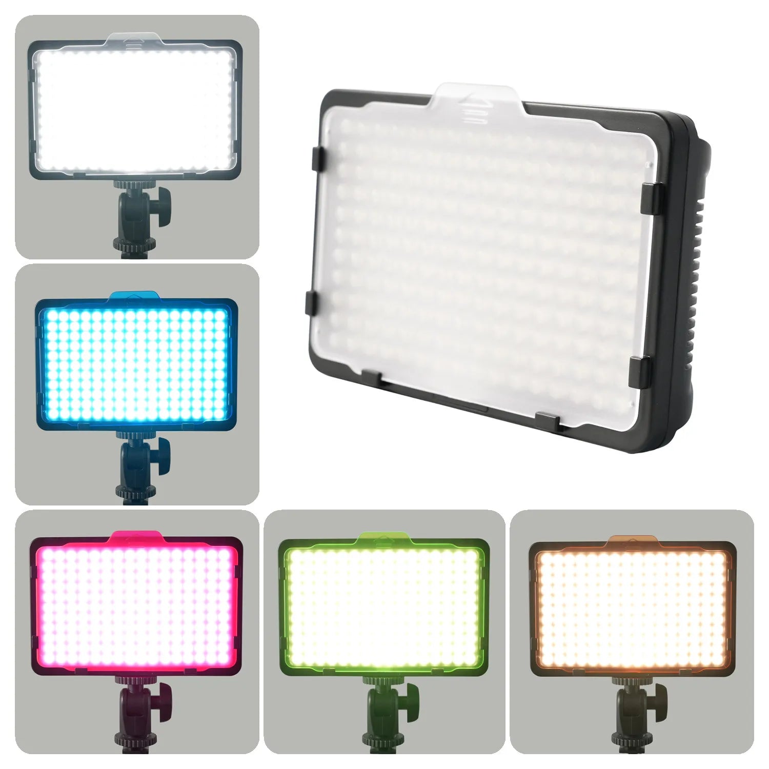 Portable Bi-Color LED Video Light Panel with Adjustable Color Temperature