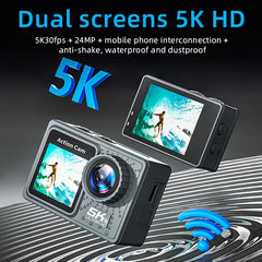 2024 Dual-Screen 5K Action Cam Kit: Stabilized, Wide, Durable