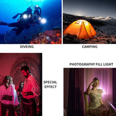 Underwater Camera Light - 2600mAh, Multi-Color, 147ft Waterproof