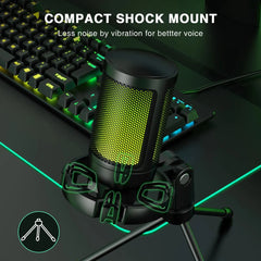 Gaming Microphone with Smooth Sound and RGB Lighting: Perfect for Game Calls and Broadcasts