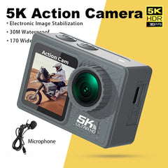 2024 Dual-Screen 5K Action Cam Kit: Stabilized, Wide, Durable