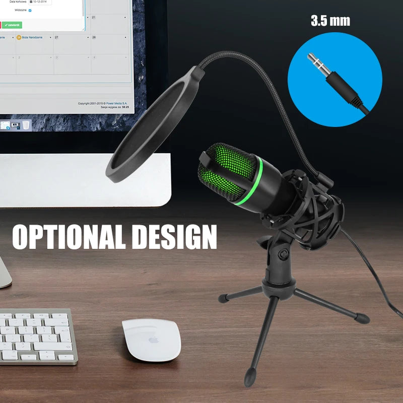 Professional USB Condenser Microphone for Streaming, Gaming, and Podcasts