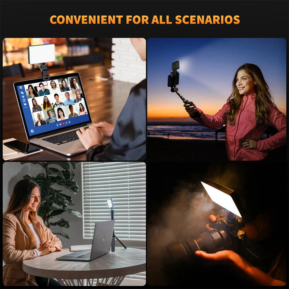 LED Video Selfie Light : Multifunction, Phone Clip, Rechargeable
